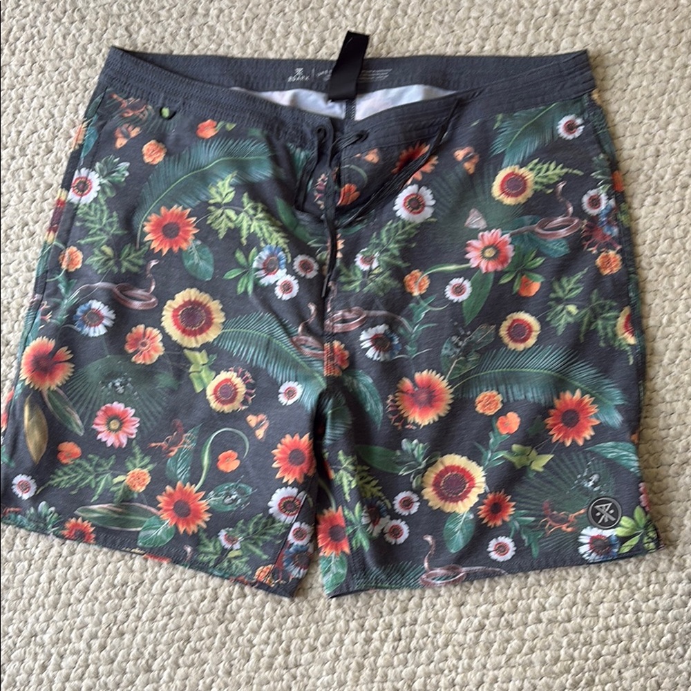 ROARK Floral Gray Swim Shorts